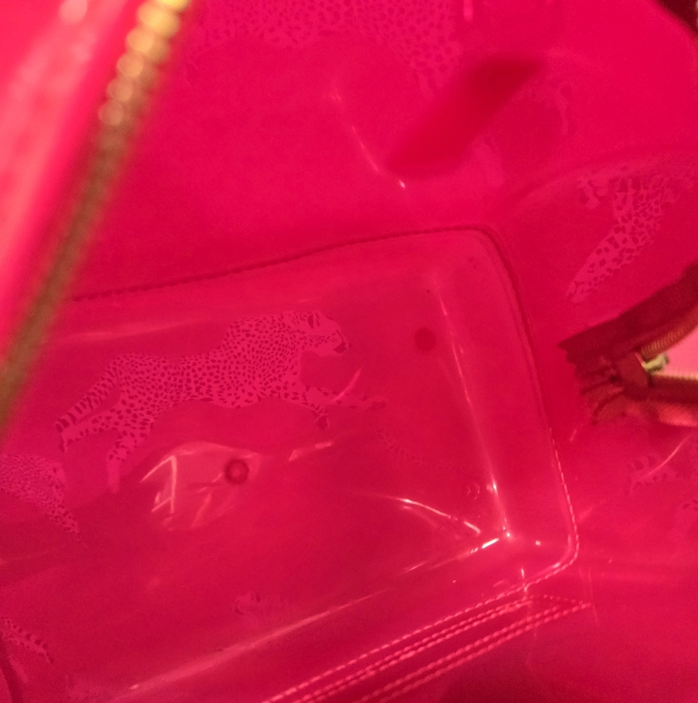 GUC Furla Candy Gang Sweetie Hot Pink Satchel Top Handle Boston Bag With Lock - Picture 11 of 11